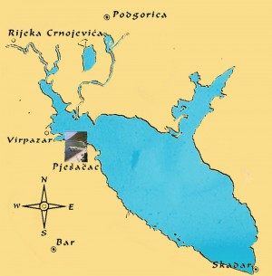 Map of Skadar leke and Pjesacac